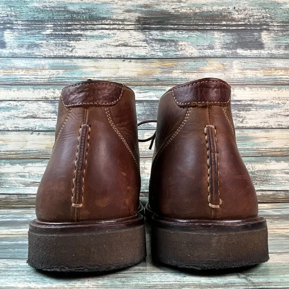 Johnston & Murphy Chukka Boots Mens 9.5M Brown Leather Lace Up Dress Work Ankle